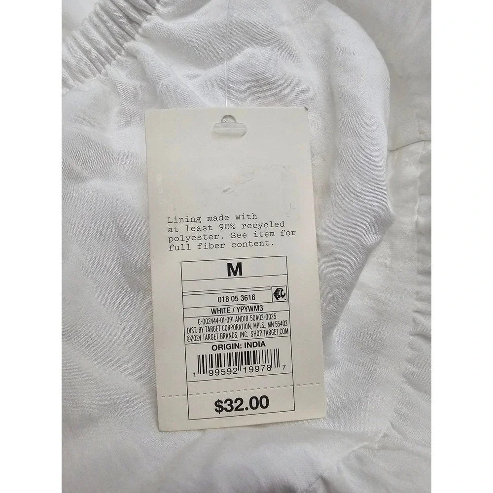 A New Day Womens Tiered Midi Skirt White Rayon Blend Casual Size Medium